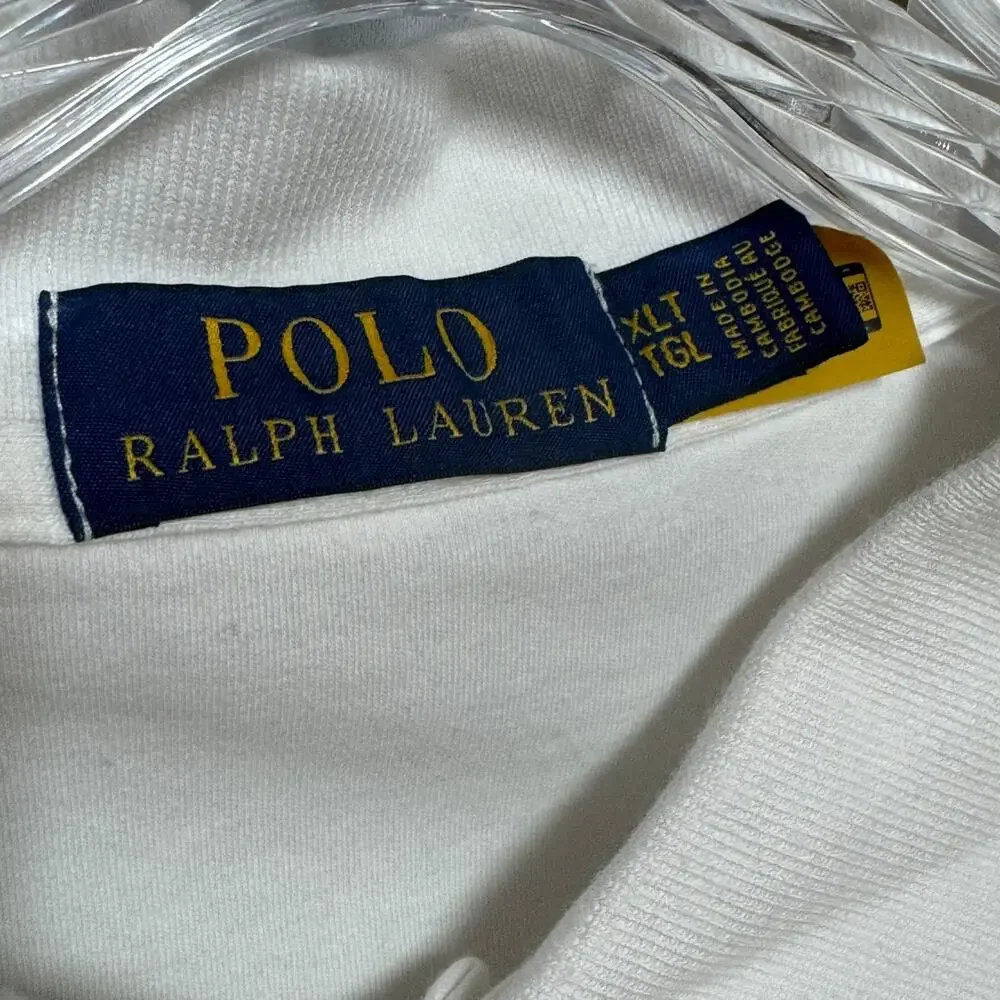 Ralph Lauren Flesh Pony Cotton Polo Shirt White Tall XL